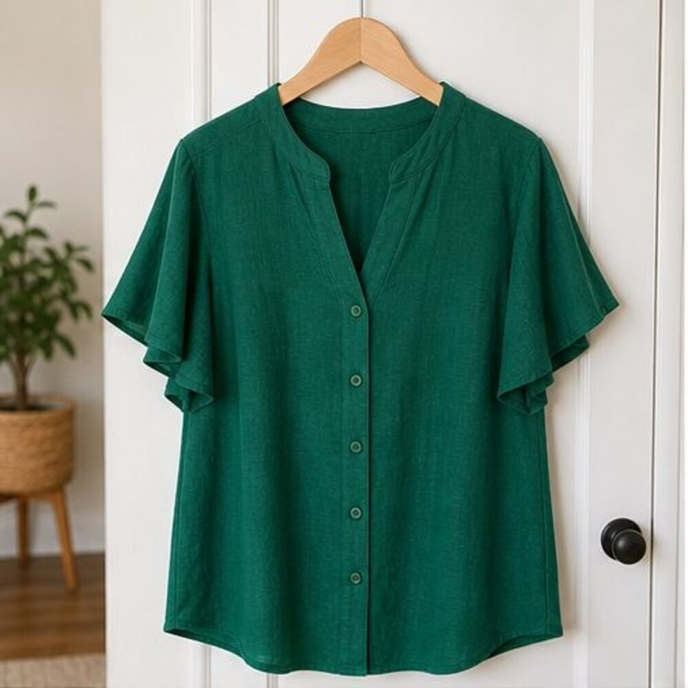 Emerald Smocked Top